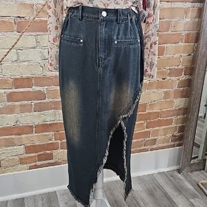 Denim Asymmetrical Skirt